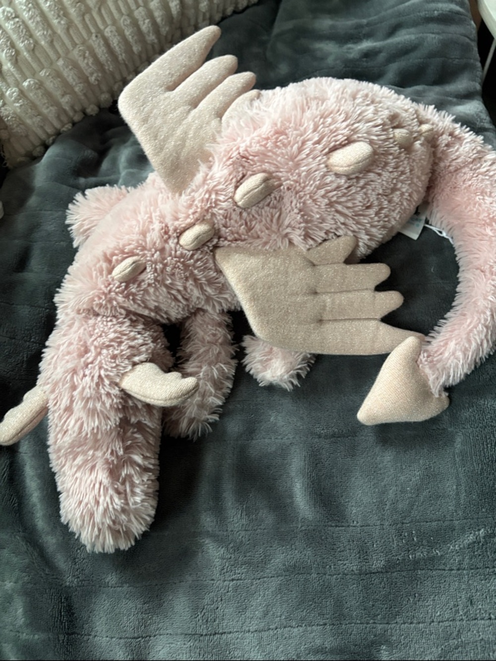 Jellycat Blush Pink Sparkle-Wing Dragon Plush